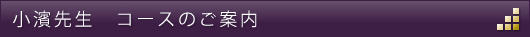 小濱先生　　コースのご案内